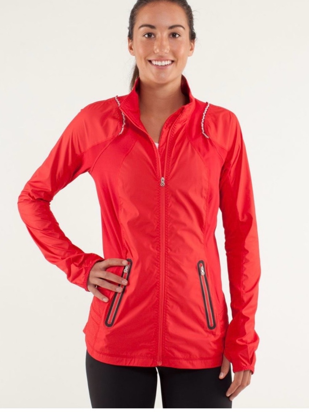 Lululemon Women’s Red Lightweight Zip-Front Jacket Size 4